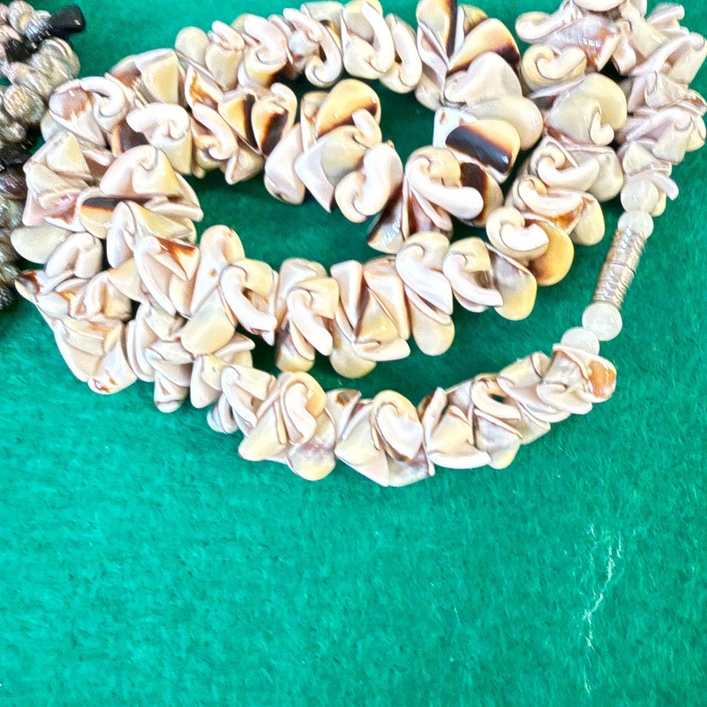 Shell and Bone Jewelry - 2 Necklaces and 1 Bracelet Neutral Tones - Picture 4 of 5